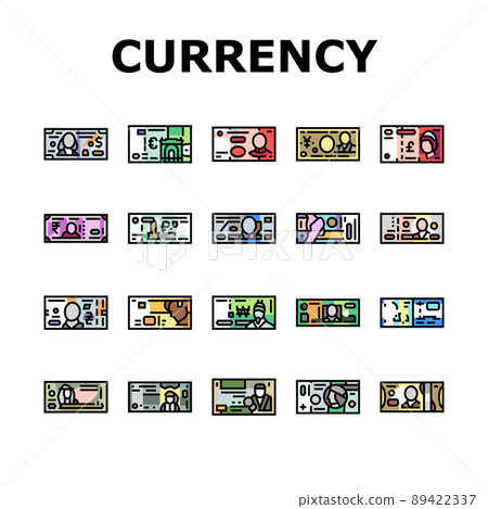 Currency International Finance Icons Set Vector 89422337