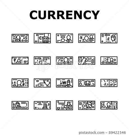 Currency International Finance Icons Set Vector 89422346