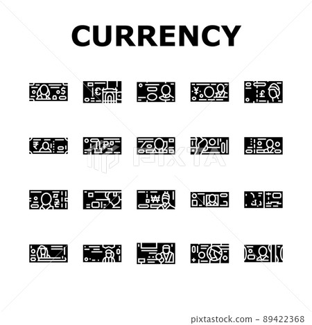 Currency International Finance Icons Set Vector 89422368