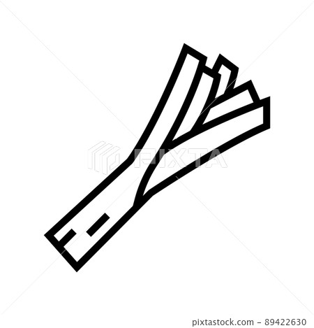 leek onion leaves line icon vector illustration 89422630