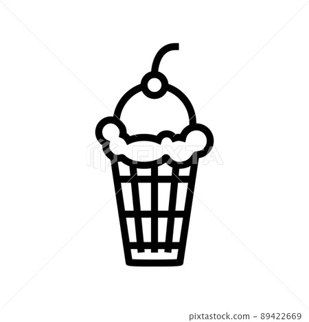 cherry ice cream line icon vector illustration cherry ice cream line icon vector illustration 89422669