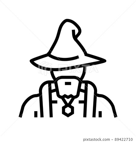 wizard fairy tale personage line icon vector illustration 89422710