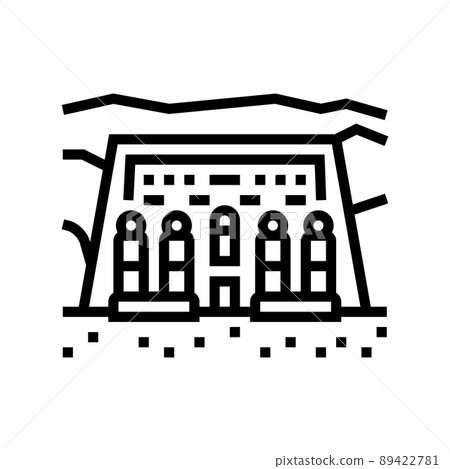 ancient egypt abu simbel line icon vector illustration ancient egypt abu simbel line icon vector illustration 89422781