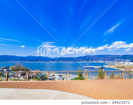 從中央高速公路諏訪湖SA看到的諏訪湖 89422972