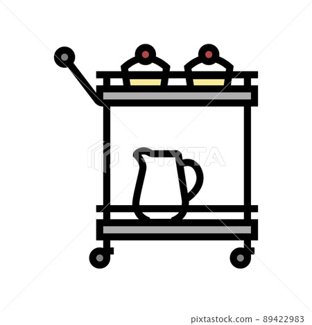 trolley bar cart color icon vector illustration 89422983
