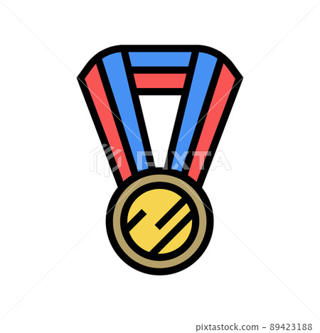 gold medal color icon vector illustration 89423188