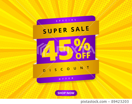 Colorful sale banner discount 45 percent off…. - Stock Illustration