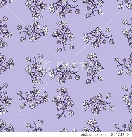 Seamless pattern engraved tree branches. Vintage background summer twigs in hand drawn style. Seamless pattern engraved tree branches. Vintage background summer twigs in hand drawn style. 89423290