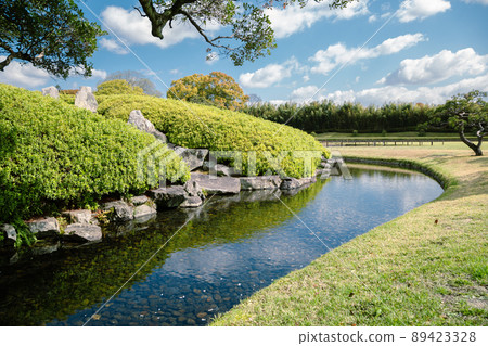 Summer of Korakuen garden in Okayama, Japan 89423328