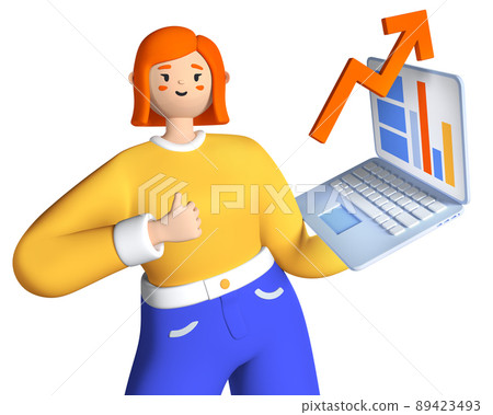 Follow stock growth - modern realistic colorful 3d illustration Follow stock growth - modern realistic colorful 3d illustration 89423493