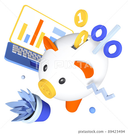 Accumulated interest on income - modern realistic colorful 3d illustration Accumulated interest on income - modern realistic colorful 3d illustration 89423494
