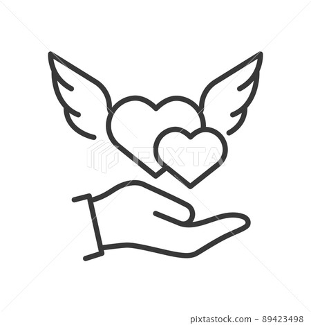 Mutual love - vector line design single isolated icon Mutual love - vector line design single isolated icon 89423498