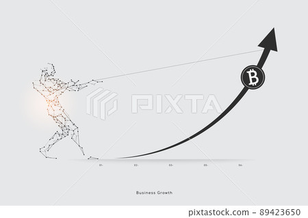 he graphic design concept of business growth 89423650