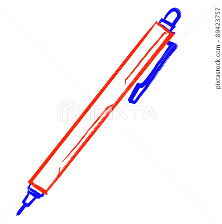 mechanical pencil pen Primary color scheme red blue yellow object hand drawn illustration mechanical pencil pen Primary color scheme red blue yellow object hand drawn illustration 89423757