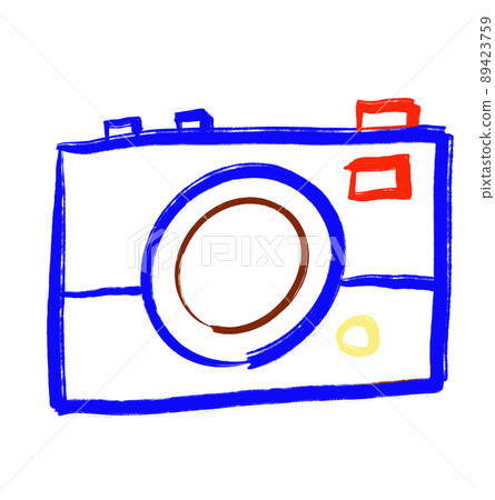 MIrrorless compact camera Primary color scheme red blue yellow object hand drawn illustration MIrrorless compact camera Primary color scheme red blue yellow object hand drawn illustration 89423759