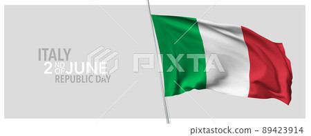 Italy republic day greeting card, banner with template text vector illustration 89423914