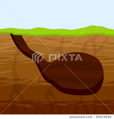 Animal hole and burrow. Scheme of hiding insects and rodents, mice in ground. Tunnels in ground. Underground background. Flat design Animal hole and burrow. Scheme of hiding insects and rodents, mice in ground. Tunnels in ground. Underground background. Flat design 89424698