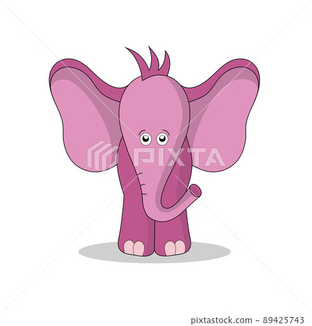 Cute pink elephant vector illustration Cute pink elephant vector illustration 89425743