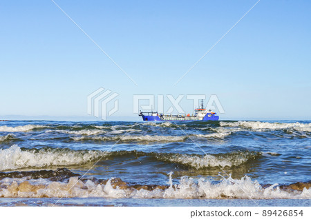 A vessel for deepening and cleaning water bodies. Dredging vessel technical fleet. 89426854