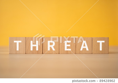 Image of intimidation / intimidation | Building blocks with "THREAT" written on them 89428902