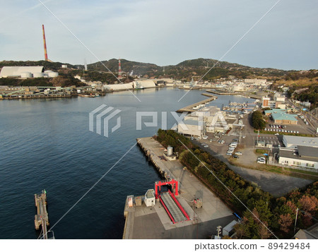 Aerial view of the port scenery of Saganoseki, Oita Prefecture 89429484