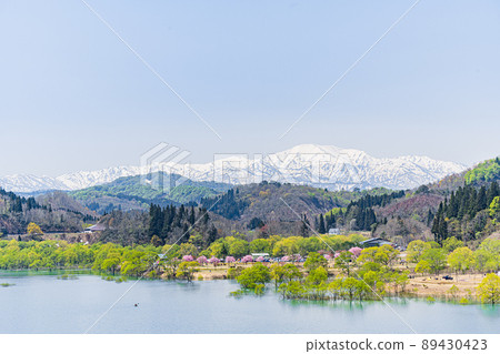 A seasonal submerged forest can be seen in the GW of Lake Shirakawa in Iide Town, Yamagata Prefecture, which is popular outdoors. A seasonal submerged forest can be seen in the GW of Lake Shirakawa in Iide Town, Yamagata Prefecture, which is popular outdoors. 89430423