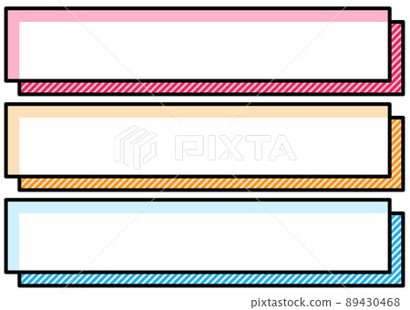 可用於POP方形條紋水平的卡通風格框框 89430468