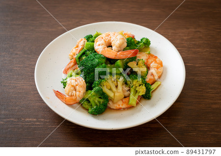 stir-fried broccoli with shrimps stir-fried broccoli with shrimps 89431797