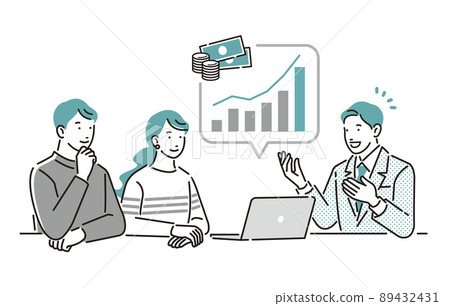 一對向專業人士諮詢資產管理的夫婦 89432431