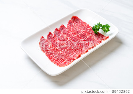 fresh beef raw sliced with marbled texture fresh beef raw sliced with marbled texture 89432862