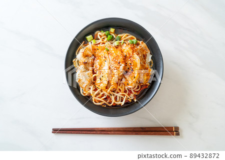 ramen noodles with gyoza or pork dumplings ramen noodles with gyoza or pork dumplings 89432872