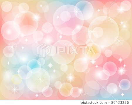 閃閃發光的夢想可愛形象的彩色背景插圖 89433256