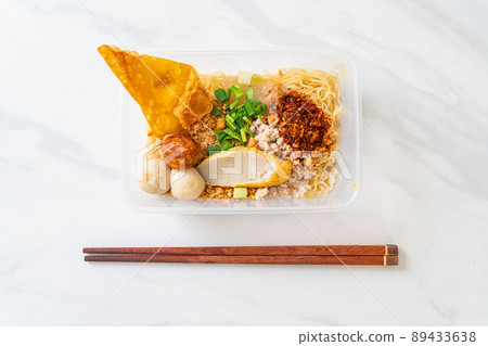noodles with fish ball and minced pork noodles with fish ball and minced pork 89433638