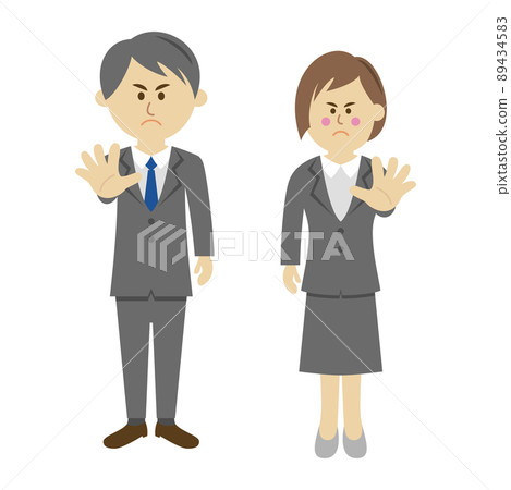 Illustration image of an office worker who refuses Illustration image of an office worker who refuses 89434583