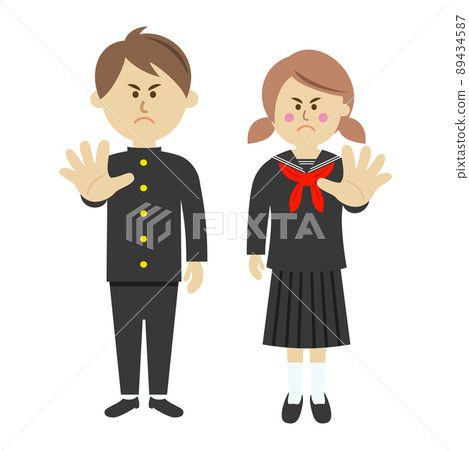 Illustration image of the student who refuses Illustration image of the student who refuses 89434587