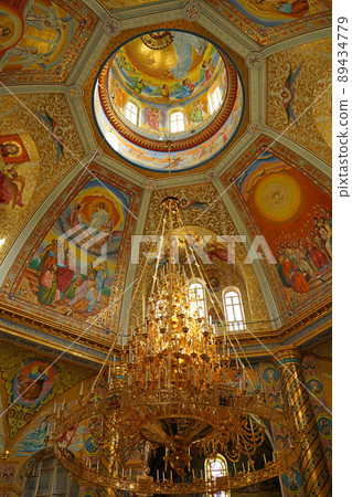 Architectural monuments of Ukraine. interior decoration of the cathedral in the Pochaev Lavra Pochayiv Lavra, Ukraine. May 2021 Architectural monuments of Ukraine. interior decoration of the cathedral in the Pochaev Lavra Pochayiv Lavra, Ukraine. May 2021 89434779