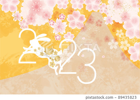 2023 New Year's card template Mt. Fuji rabbit silhouette Japanese style wisteria cherry blossoms blizzard 2023 New Year's card template Mt. Fuji rabbit silhouette Japanese style wisteria cherry blossoms blizzard 89435823