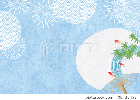 Fireworks goldfish fan background 89436455