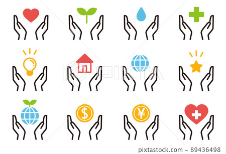 手工包裹的安全圖標集 手工包裹的安全圖標集 89436498