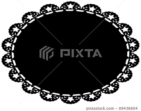 星紋花邊水平位置黑色橢圓框 星紋花邊水平位置黑色橢圓框 89436604