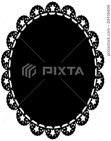 星紋花邊橢圓框垂直位置黑色 星紋花邊橢圓框垂直位置黑色 89436606