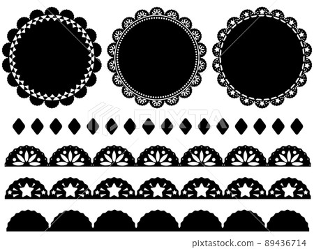 蕾絲裝飾格子套裝黑色 89436714