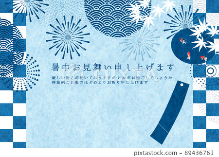 Fireworks wind chime Japanese pattern background Fireworks wind chime Japanese pattern background 89436761