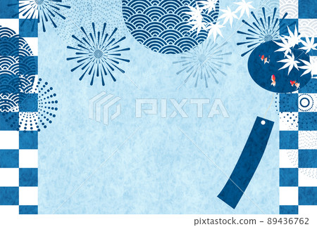 Fireworks wind chime Japanese pattern background Fireworks wind chime Japanese pattern background 89436762