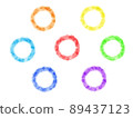 Watercolor style seven-color circular frame 89437123