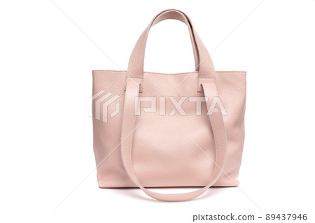 stylish leather women's bag made of soft leather in beige color 89437946