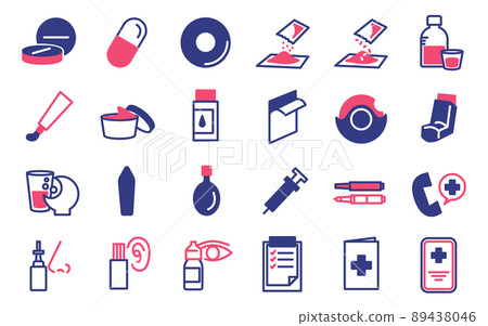 Medical medicine icon set Medical medicine icon set 89438046