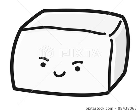 Illustration of tofu character (black and white) 89438065