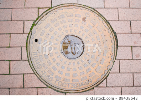 Old manhole in Kaliningrad. Russia 89438648