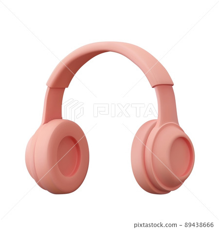 3d headphones isolated on white background. 3d headphones isolated on white background. 89438666